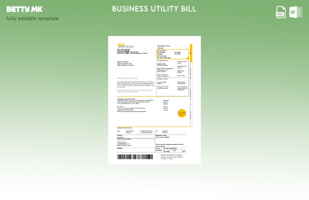 модерен стил Хелен Шаблон за деловна сметка за доказ за адреса за комунални услу